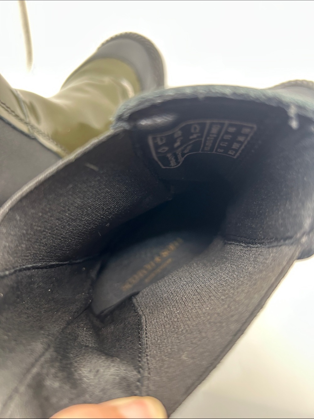 Scotch & Soda olive green leather and black combat boots Connie size 7.5 US moto - Picture 8 of 9